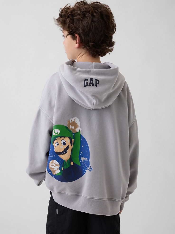 Image 3 of 5, Kids Super Mario VintageSoft Relaxed Hoodie
