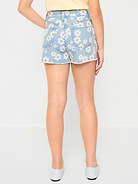 Image number 2 showing, High-Waisted Printed Frayed-Hem Jean Shorts for Girls