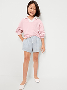 L'image numéro 3 présente Short en mélange de lin à motif pour fille