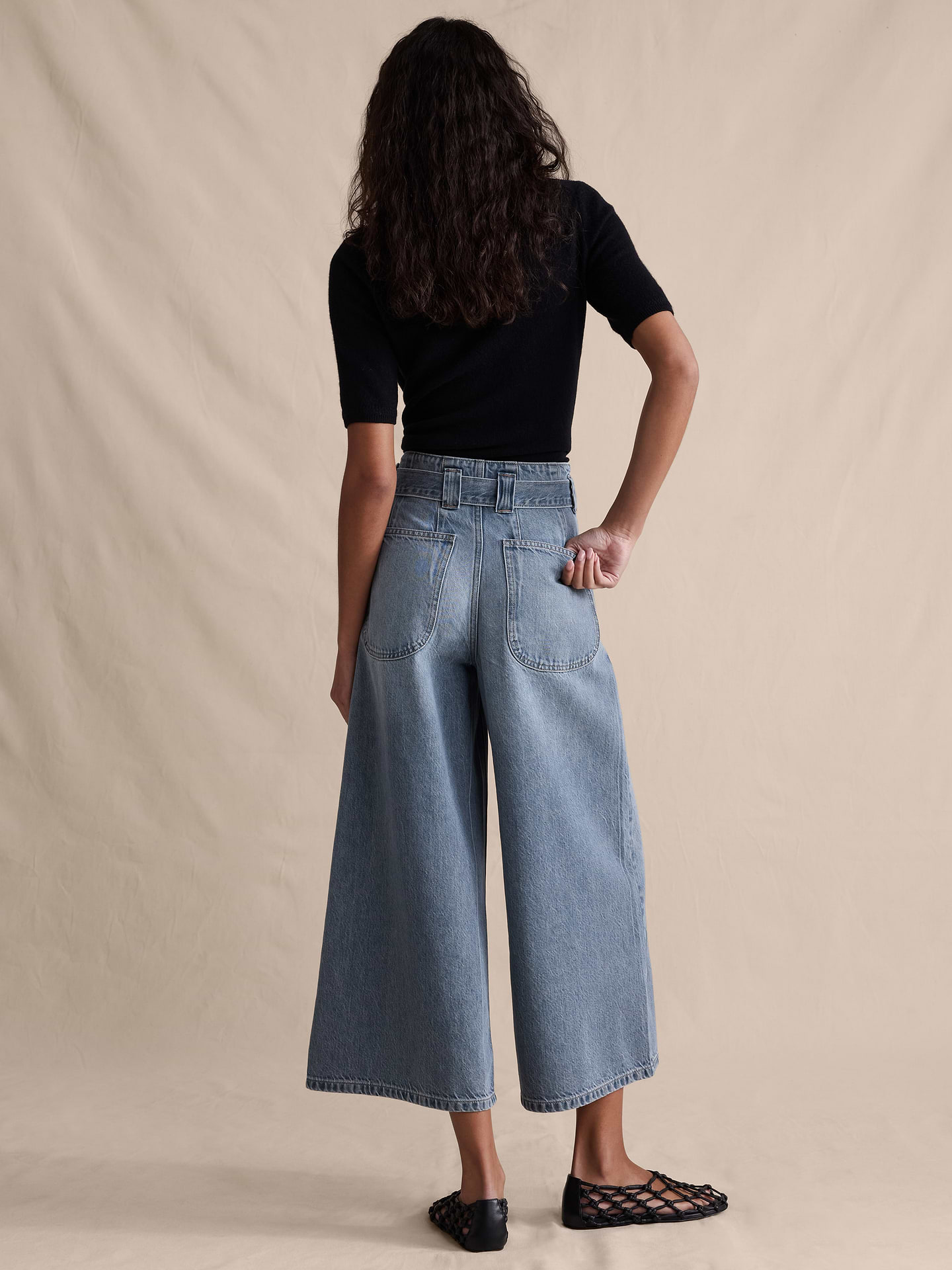 Image number 2 showing, Ultra-High Rise Lightweight Culotte Jean