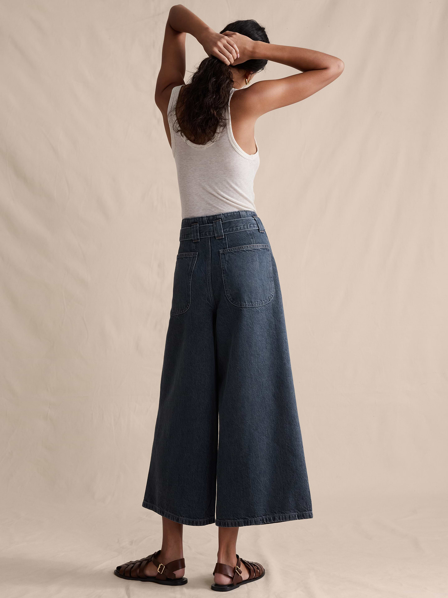 Image number 7 showing, Ultra-High Rise Lightweight Culotte Jean