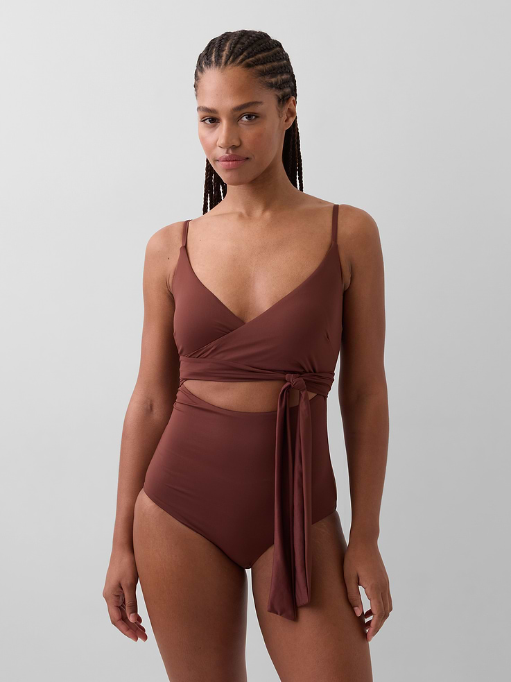 Image number 1 showing, Cutout Wrap One-Piece Swimsuit