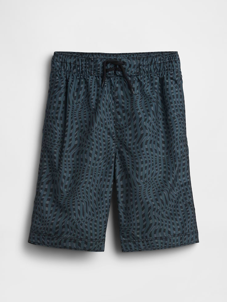 Image number 1 showing, Kids 8" Recycled Swim Board Shorts