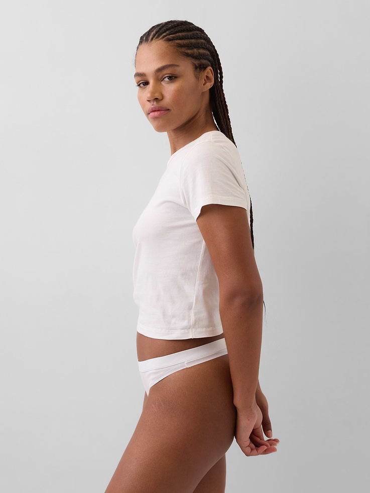 Image number 2 showing, Organic Stretch Cotton Logo Thong