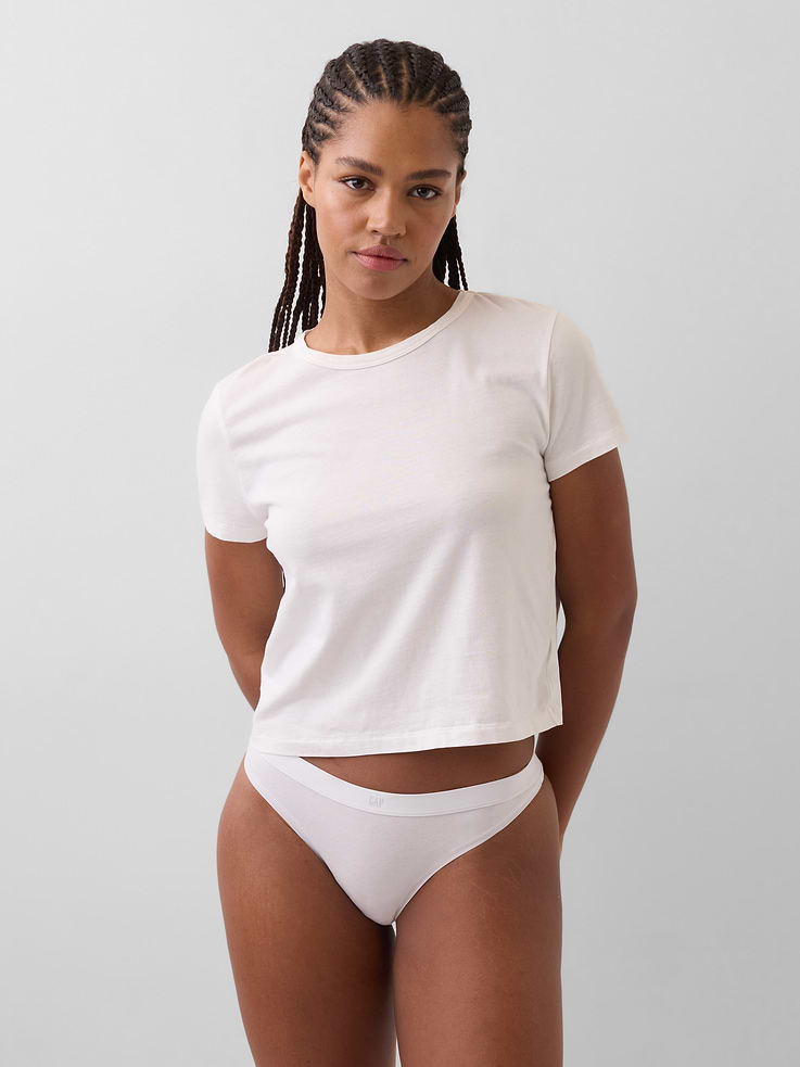 Image number 1 showing, Organic Stretch Cotton Logo Thong