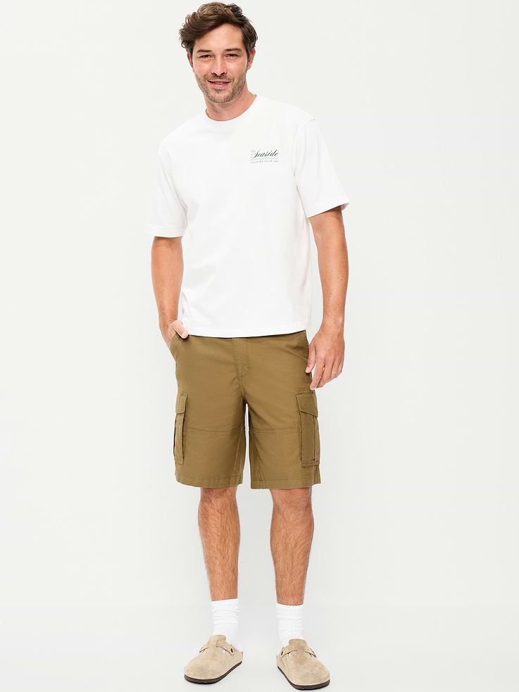 L'image numéro 1 présente Short cargo coupe ample années 90 rodé, entrejambe de 25,5 cm