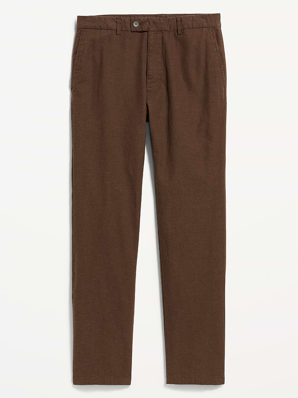 90's Straight-Fit Linen-Blend Dress Pants