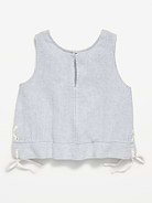 Image number 3 showing, Sleeveless Striped Tie-Knot Linen-Blend Top for Girls