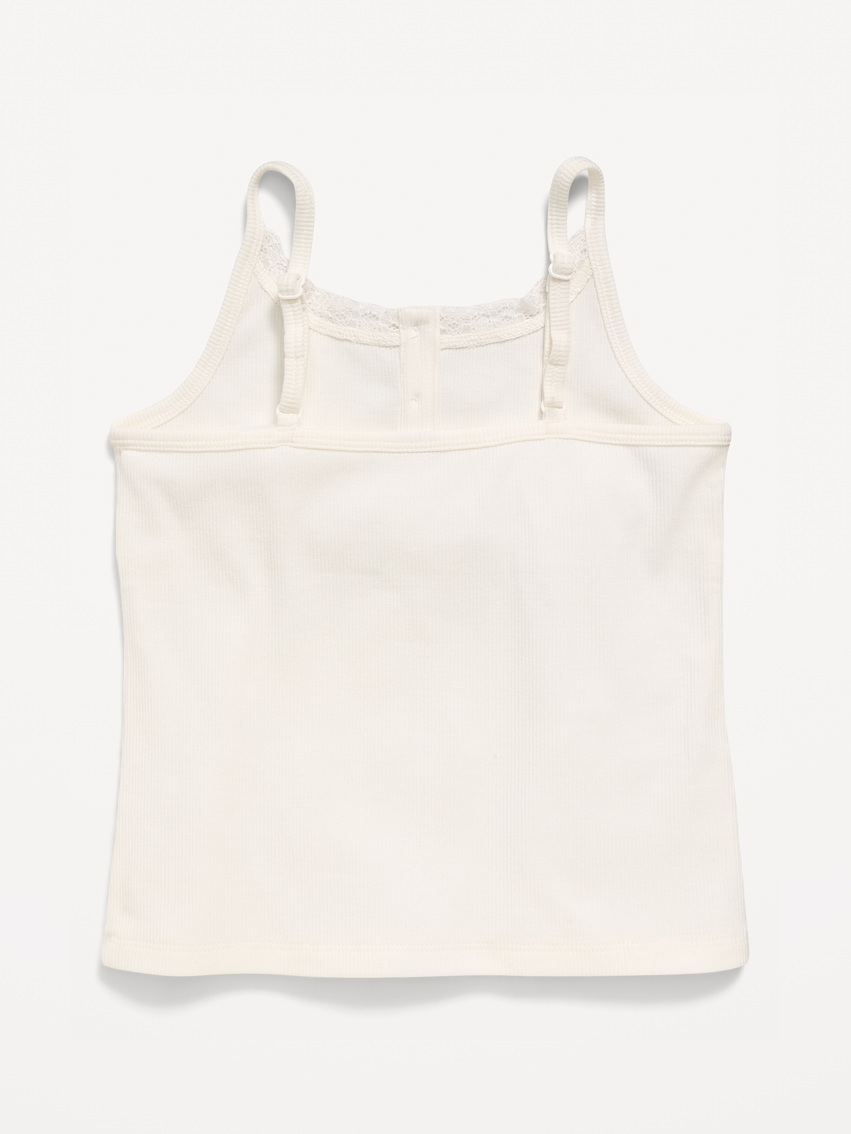 Image number 3 showing, Fitted Lace-Trim Henley Tank Top for Girls