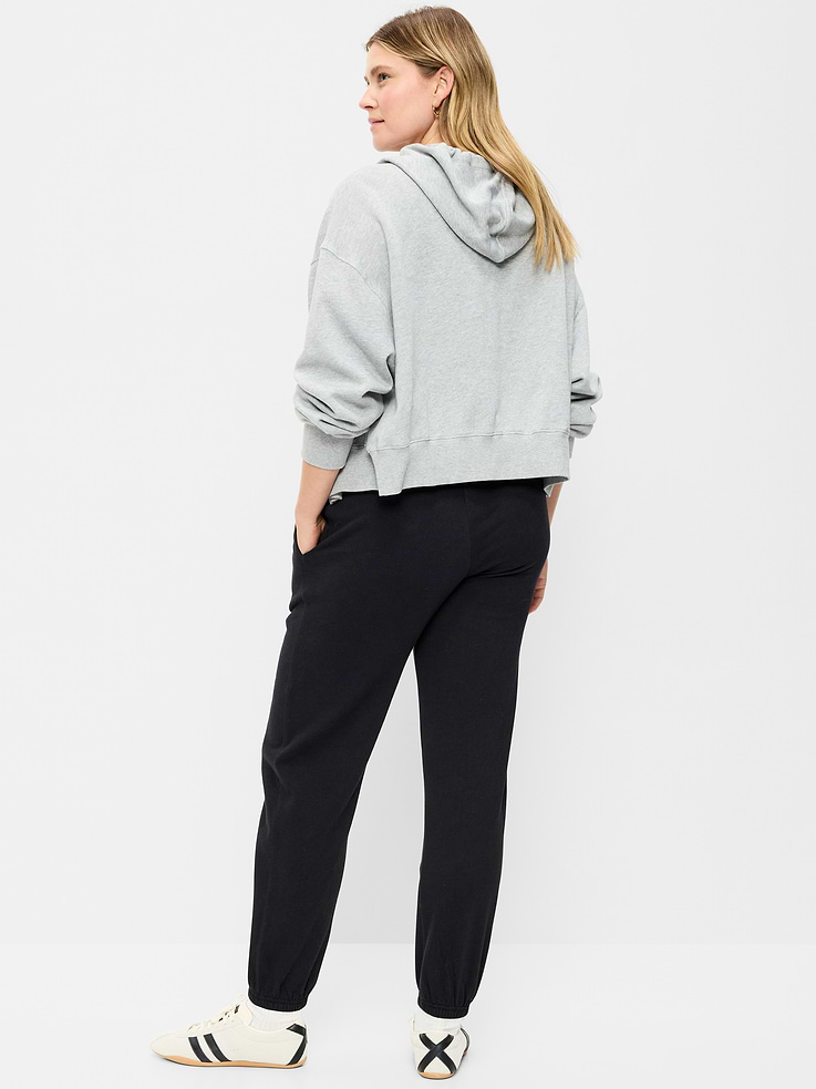Image 3 of 4, Maternity Rollover-Waist Fleece Jogger