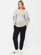 Image number 1 showing, Maternity Rollover-Waist Fleece Jogger