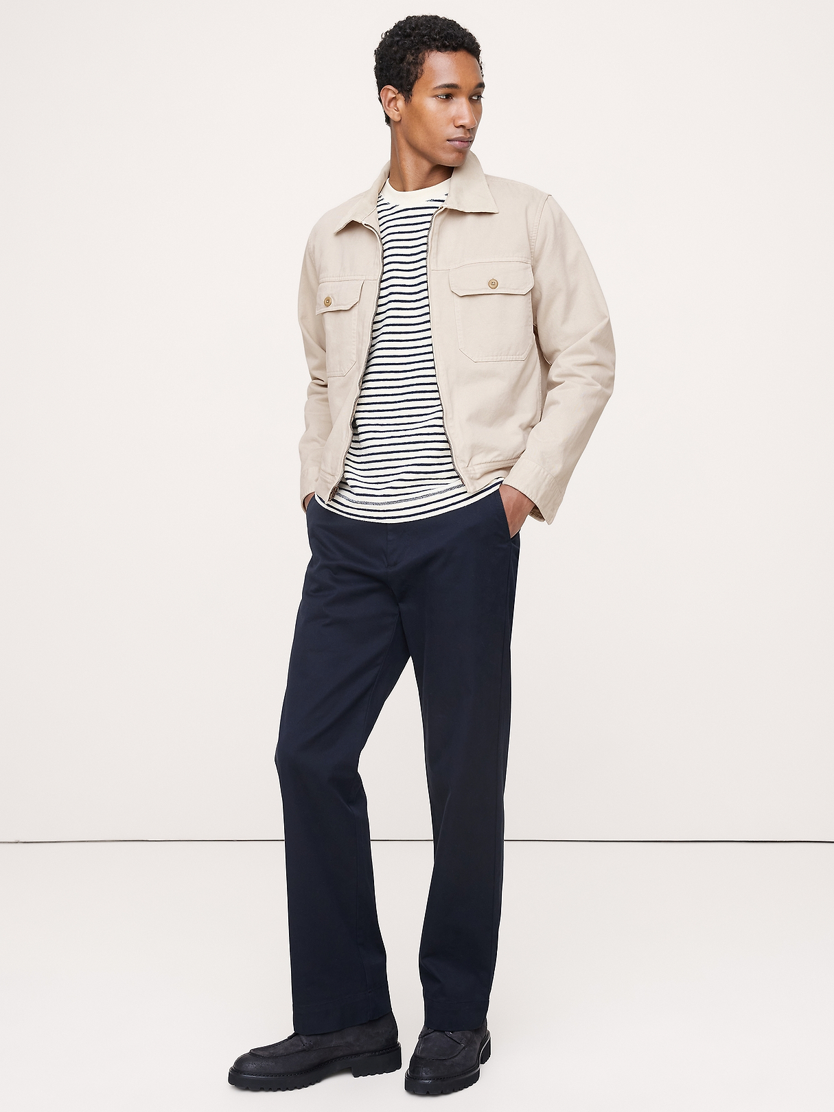 Cotton Twill Mechanic's Jacket with Corduroy Collar | Banana Republic