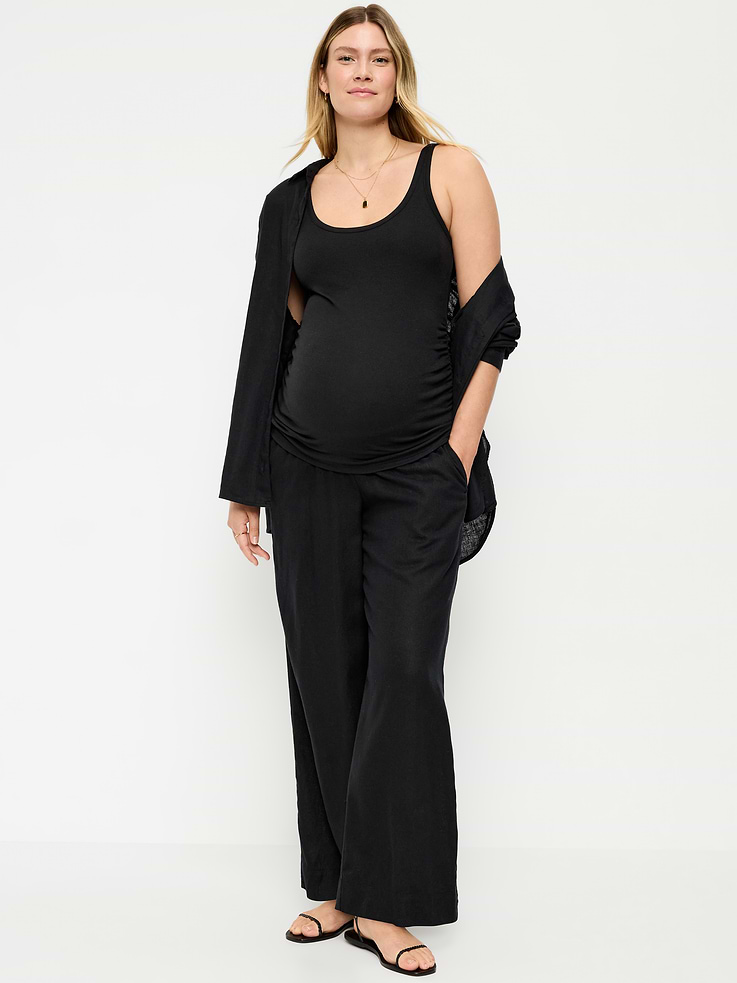 Image 1 of 5, rollover waistband, on-seam pockets, super wide leg, Product #890906