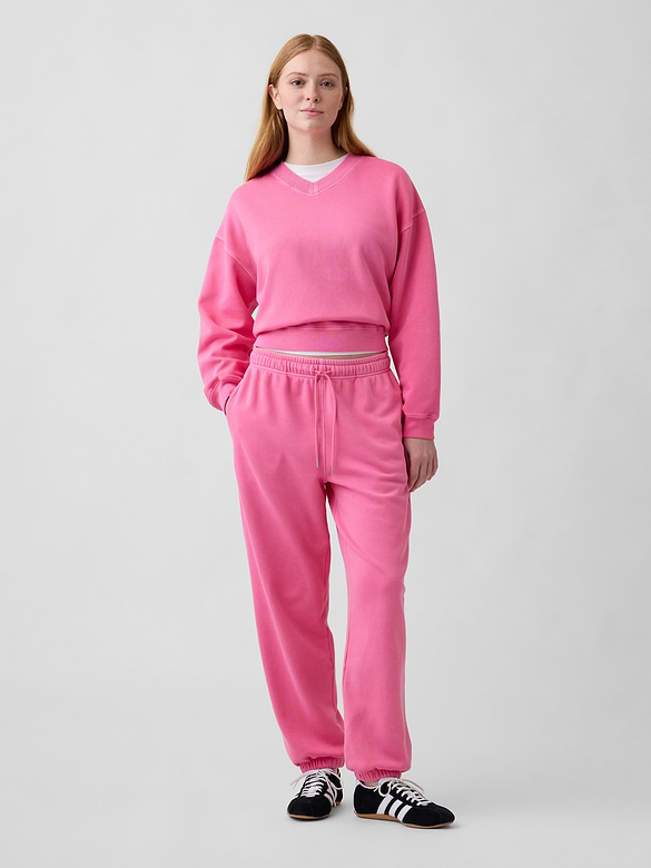 Relaxed Wedge V-Neck Sweatshirt