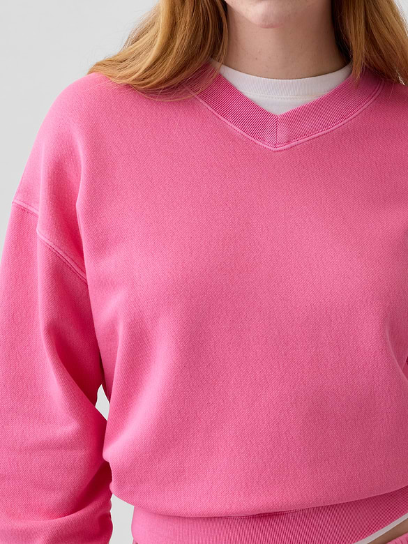 Relaxed Wedge V-Neck Sweatshirt