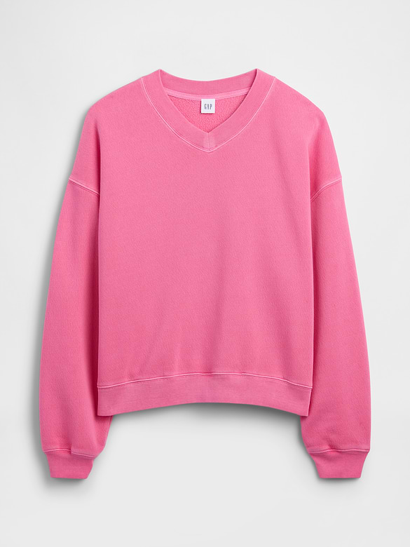 Relaxed Wedge V-Neck Sweatshirt