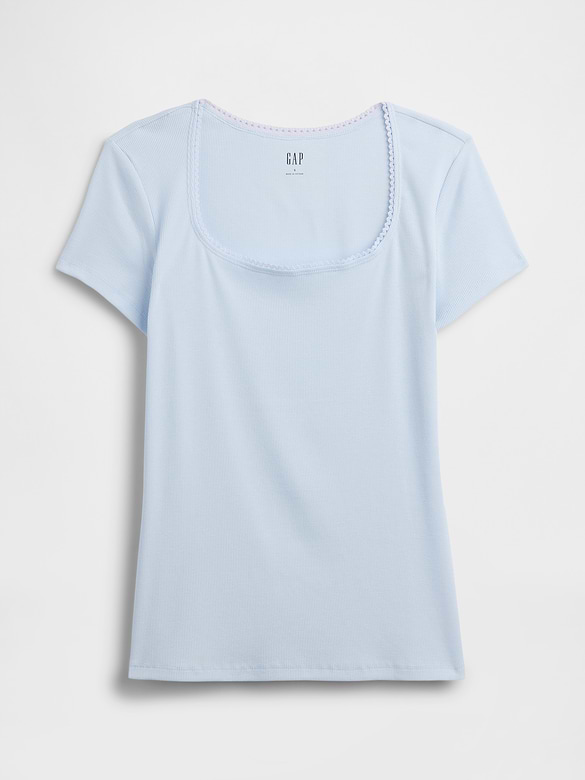 Ribbed Squareneck Top
