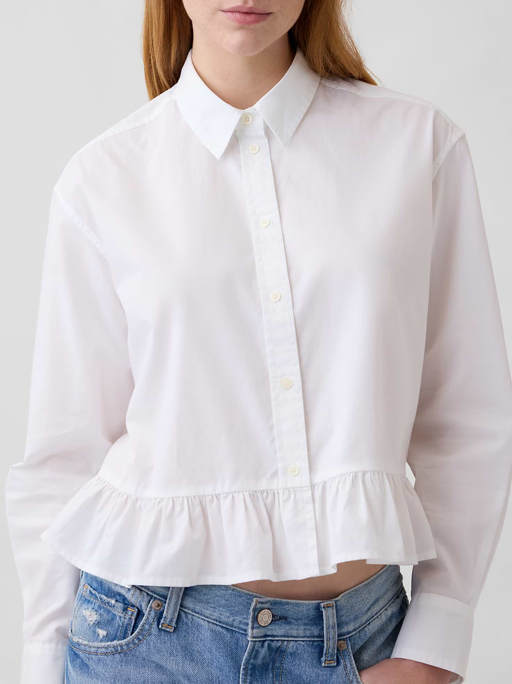 Image number 4 showing, Relaxed Cropped Ruffle Shirt