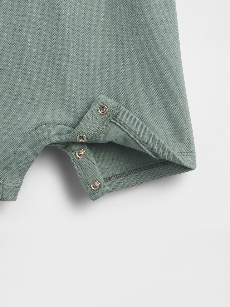 Image number 3 showing, Baby Pique Polo Shorty One-Piece