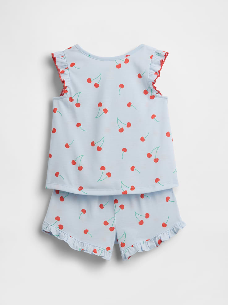 Image 2 de 2, Pyjama en matière recyclée à volants et à motif de fruits pour Bébé et Tout-petit