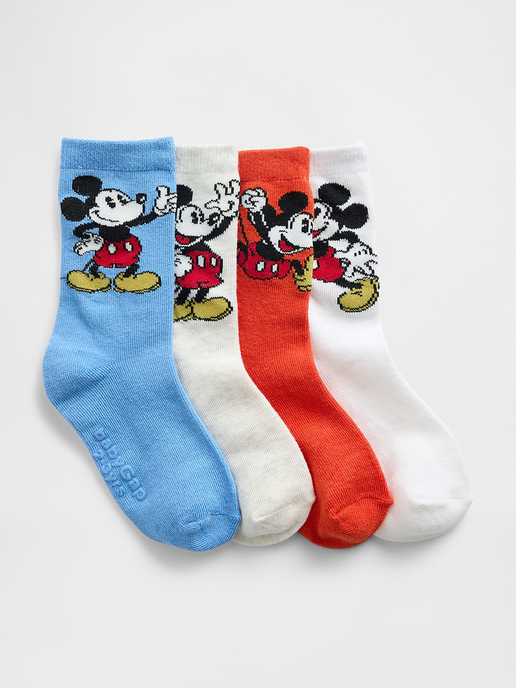 Image number 1 showing, Gap × Disney Toddler Mickey Mouse Crew Socks (4-Pack)