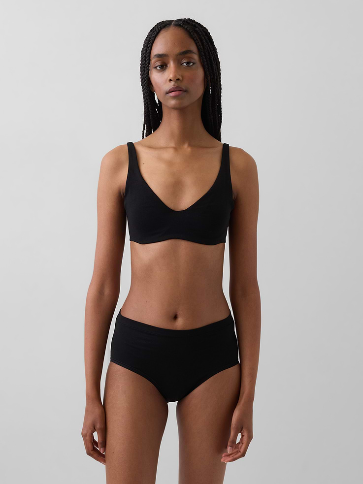 Image number 1 showing, Organic Stretch Cotton Unlined Bra