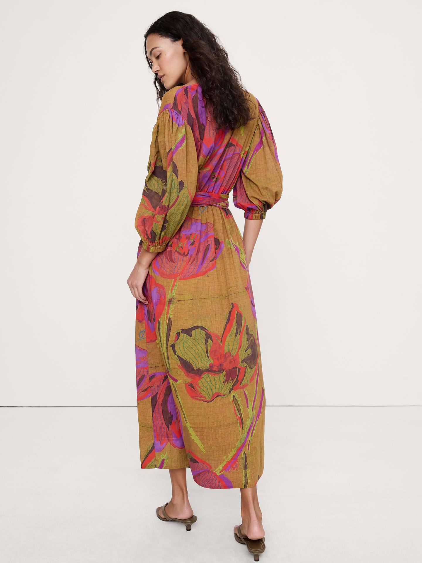 Image number 5 showing, Lightweight Cotton Wrap Maxi Dress