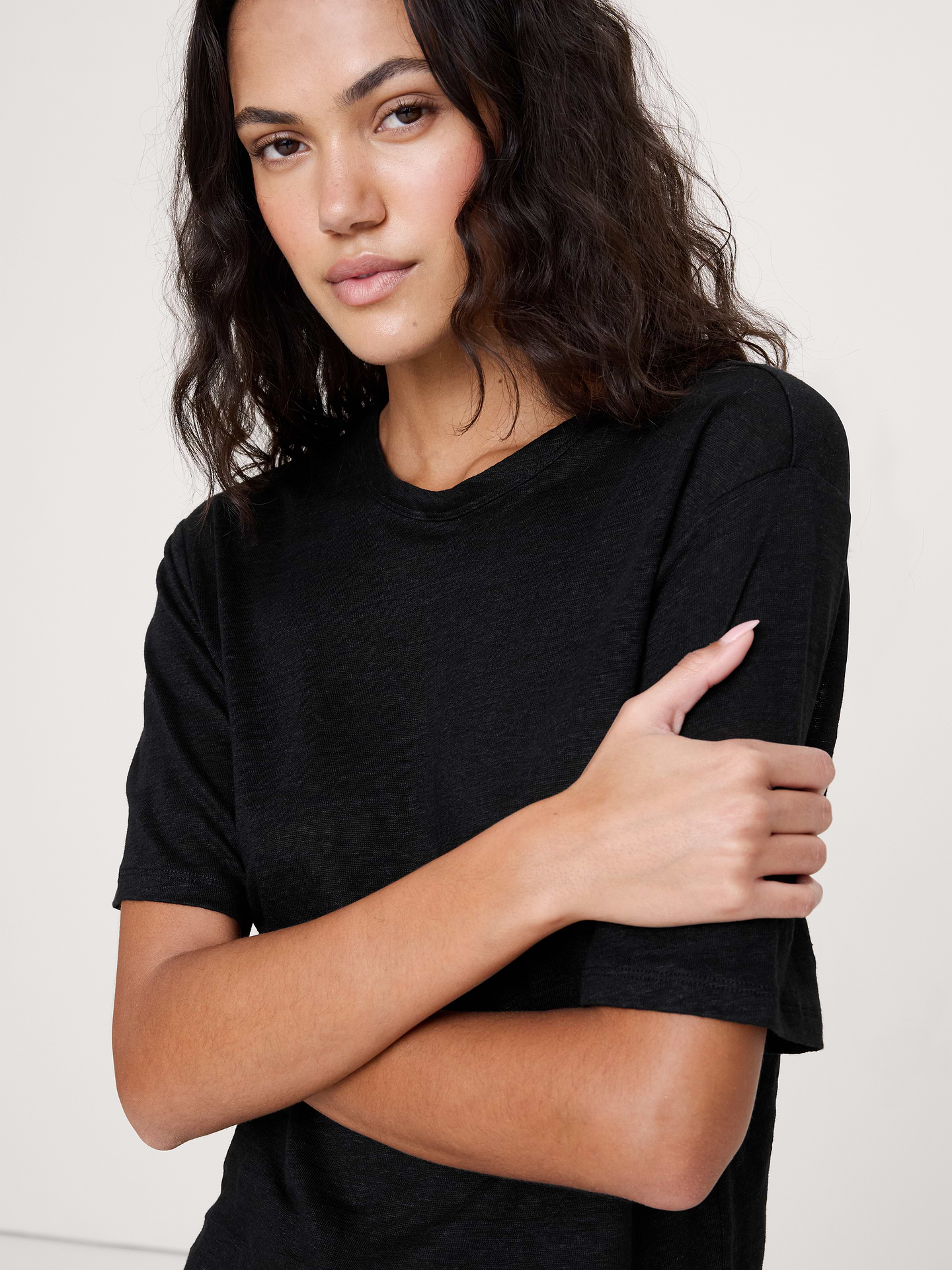 L'image numéro 3 présente T-shirt décontracté en lin