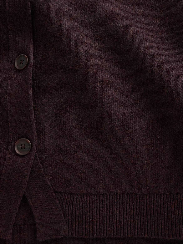Cotton-Blend Relaxed V-Neck Cardigan Sweater