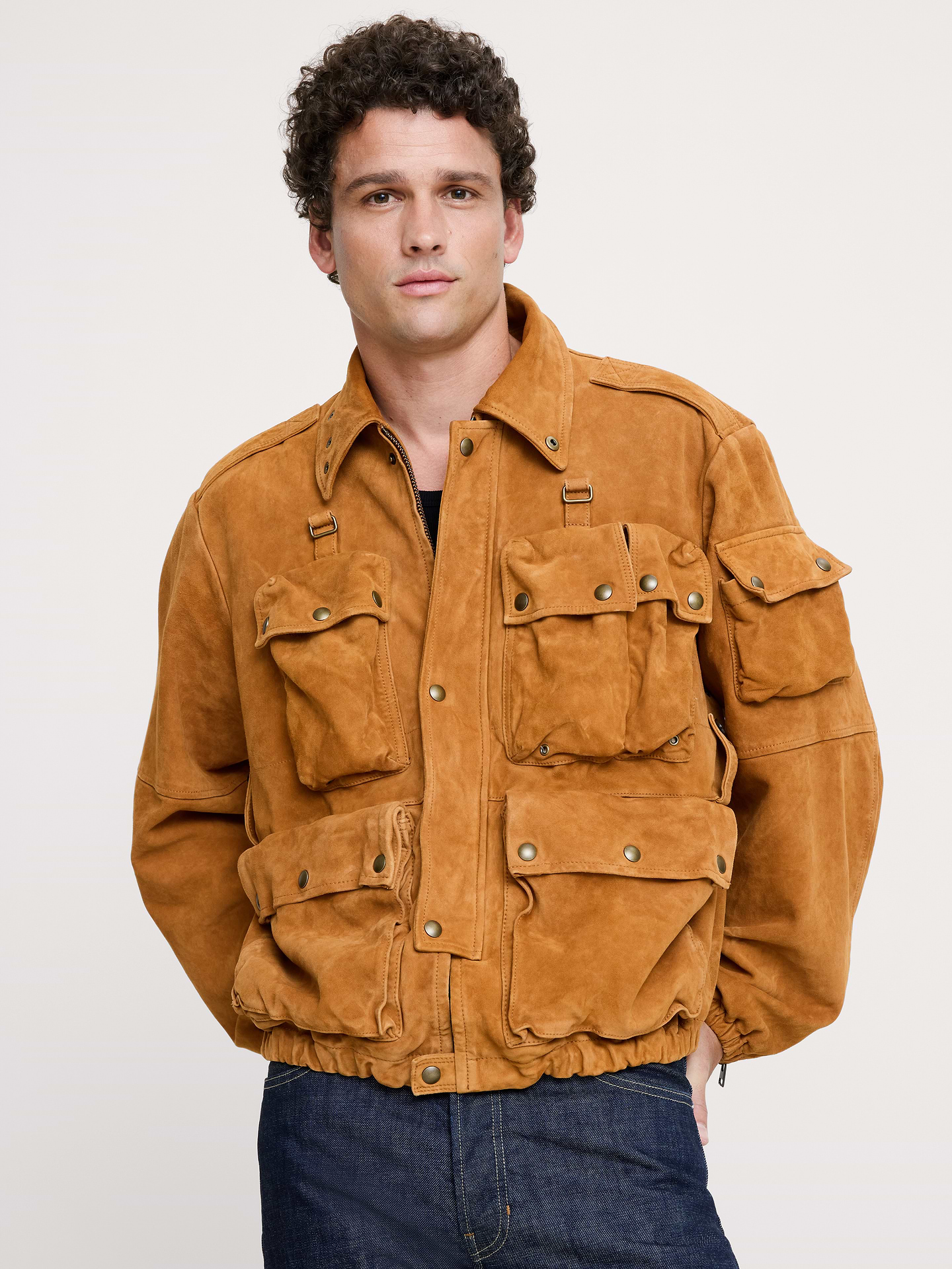 Image number 1 showing, Suede Multi-Pocket Jacket