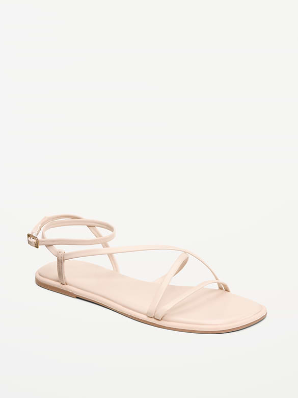 Strappy Faux-Leather Sandals
