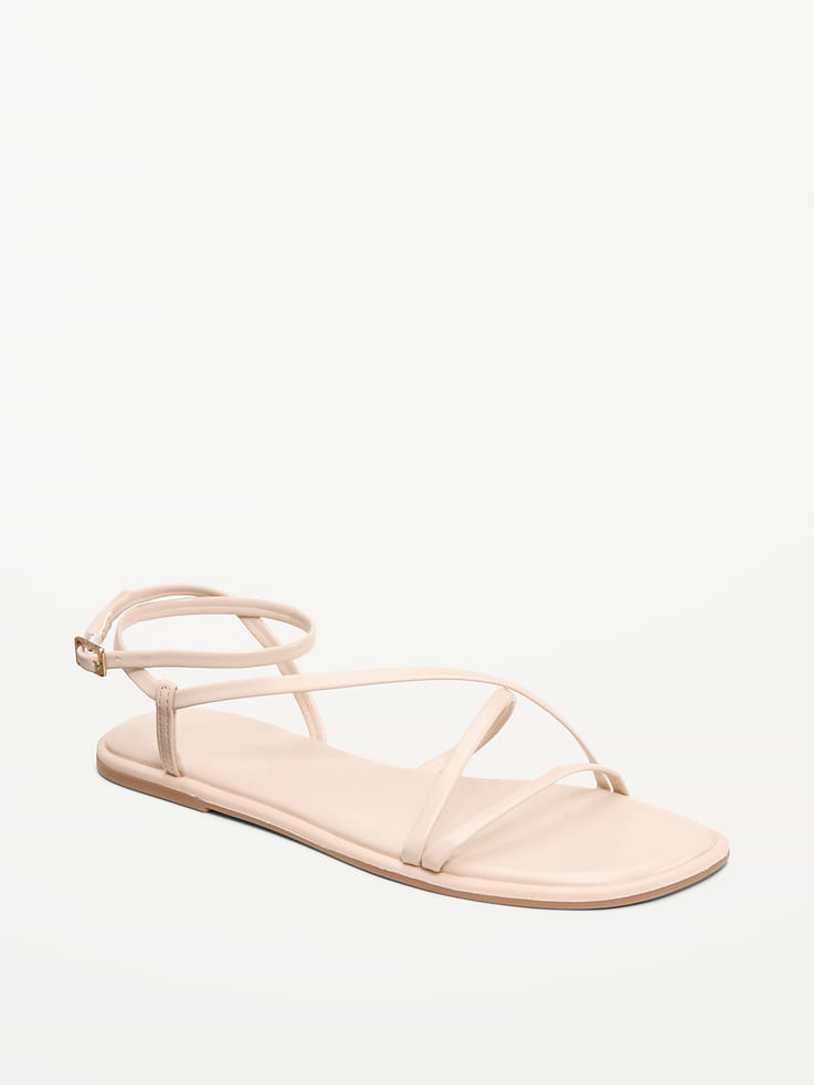 Image number 1 showing, Strappy Faux-Leather Sandals
