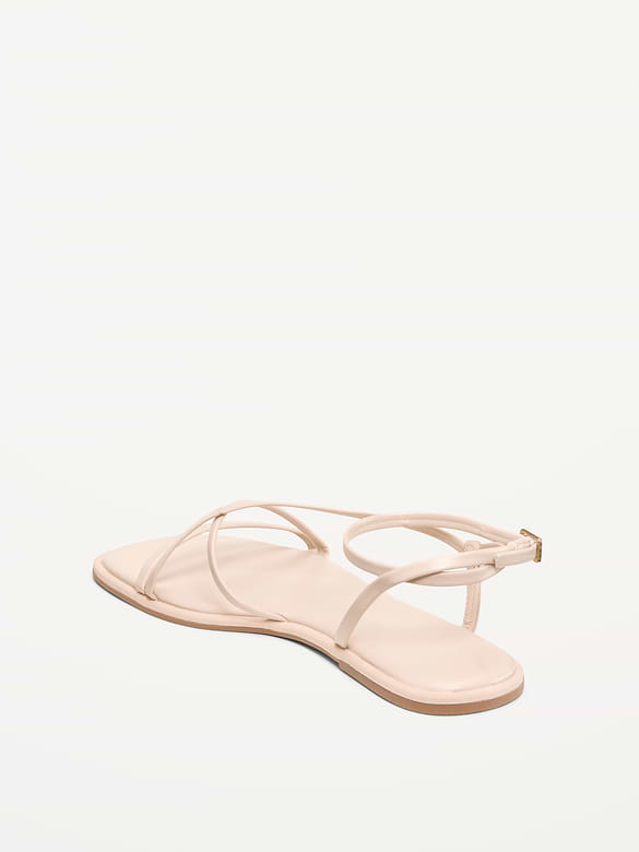 Strappy Faux-Leather Sandals