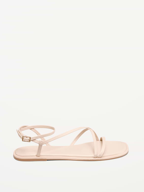 Strappy Faux-Leather Sandals