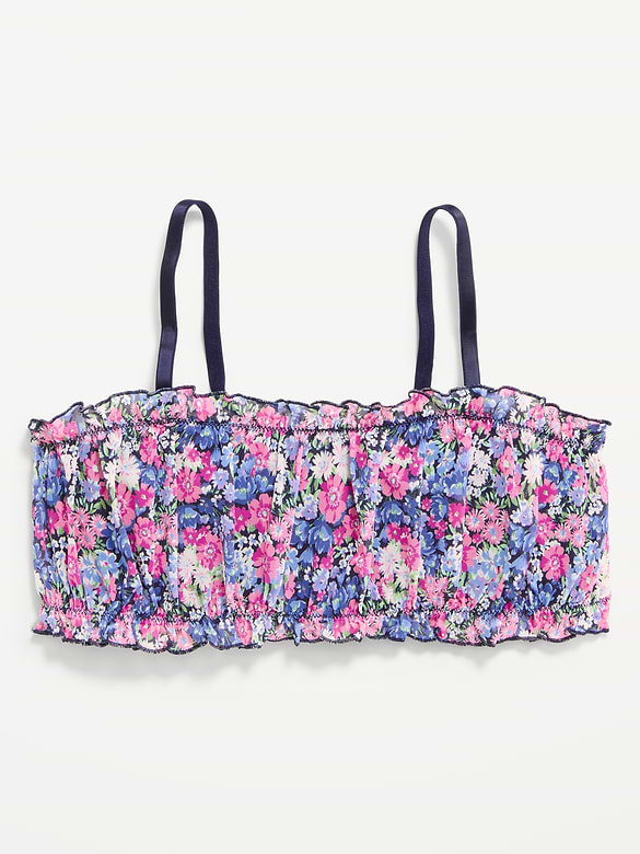 Ruffle-Edge Mesh Bralette