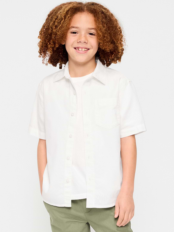 Chemise oxford à poche à manches courtes pour garçon
