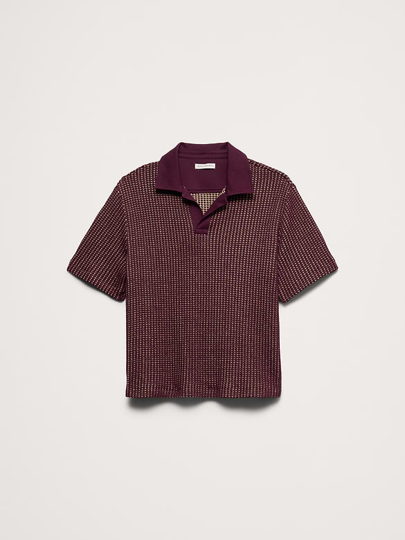 Relaxed-Fit Waffle-Knit Polo