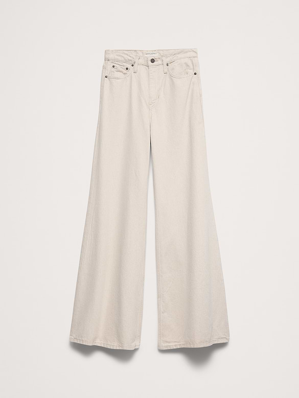 High-Rise Wide-Leg Lightweight Palazzo Jean