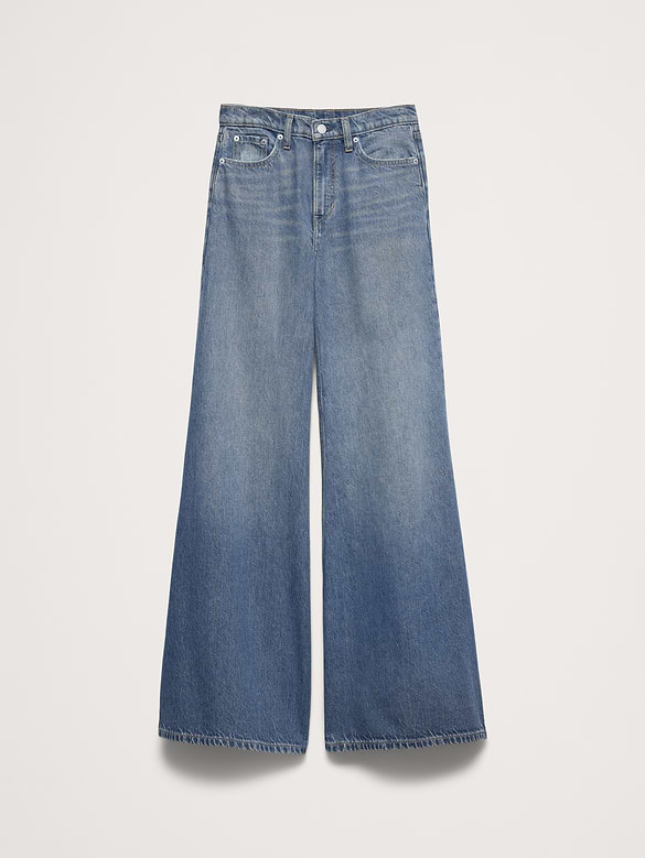 High-Rise Wide-Leg Lightweight Palazzo Jean