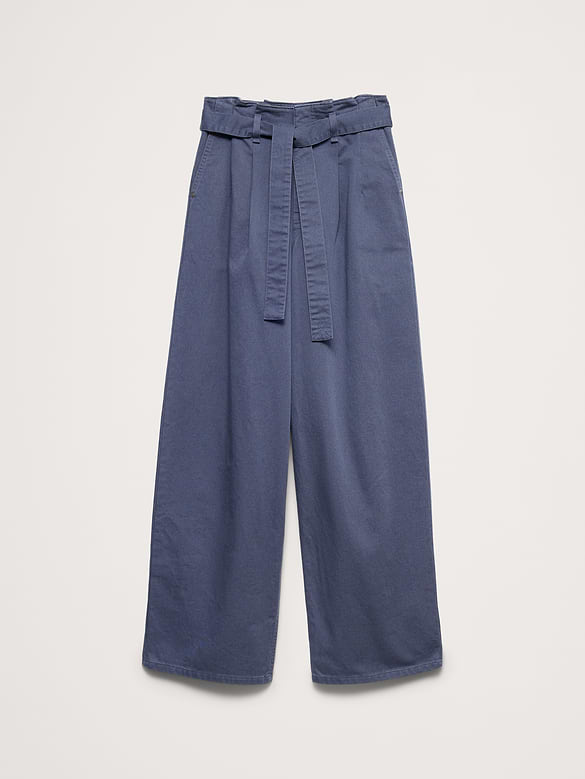 Ultra High-Rise Wide-Leg Paperbag Pant