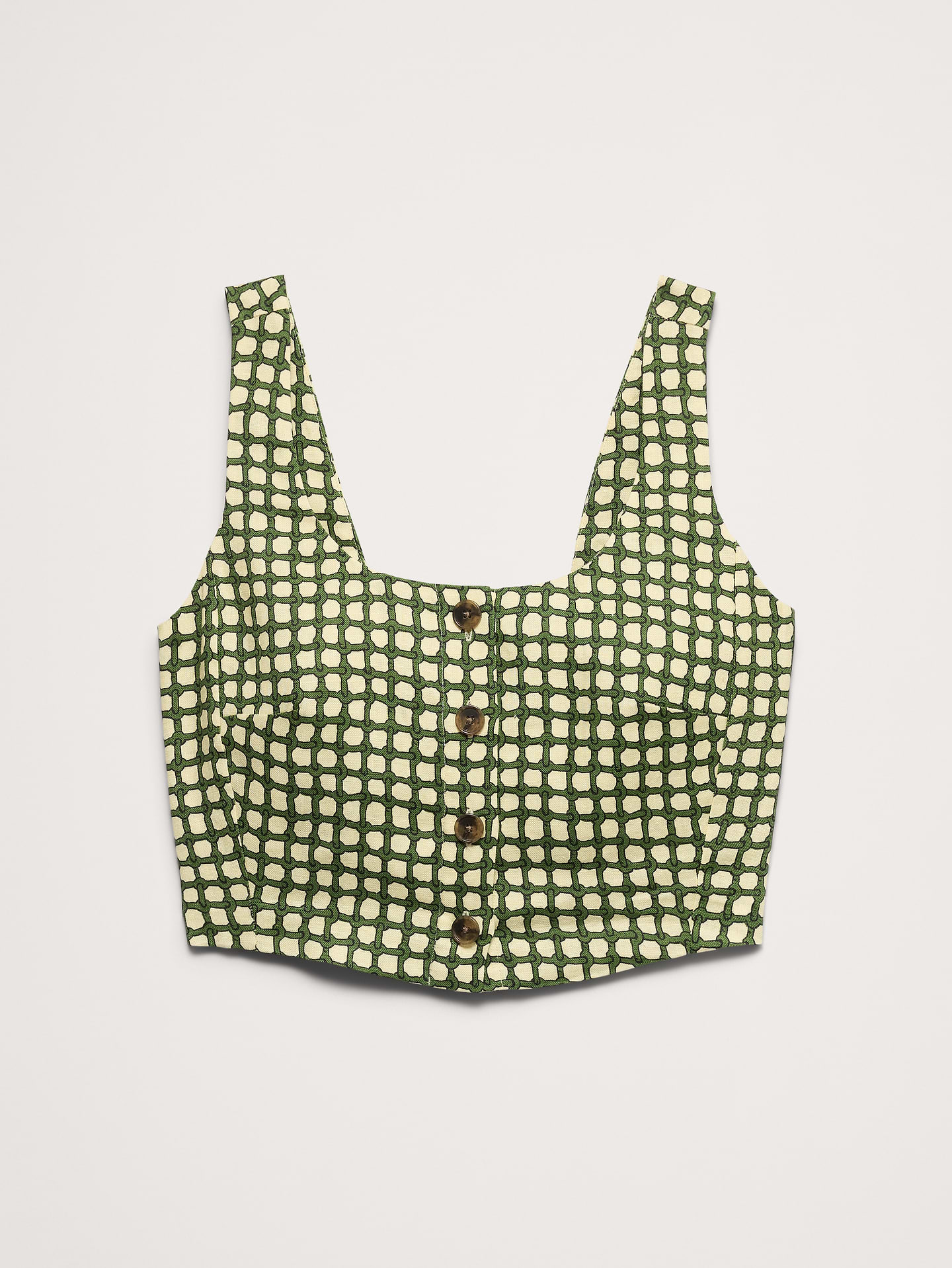 Image number 7 showing, Linen Square-Neck Cropped Tank