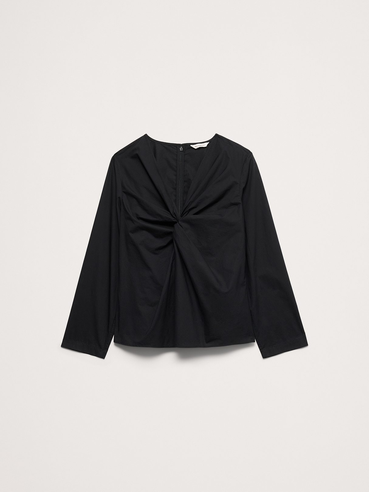 Cotton Poplin Twist-Front Top | Banana Republic