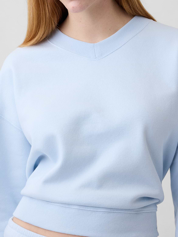 Relaxed Wedge V-Neck Sweatshirt