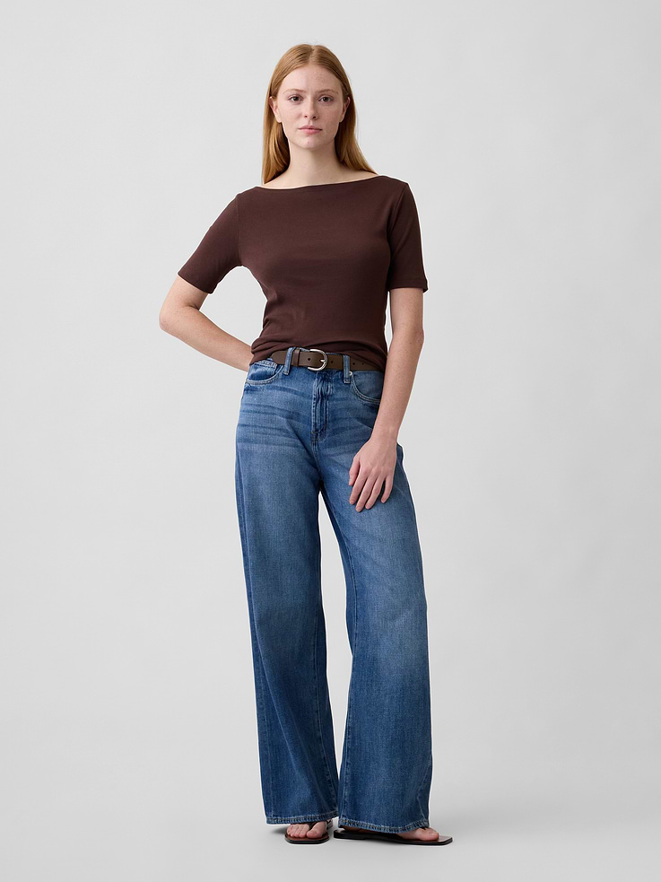 Image number 3 showing, Modern Ribbed Boatneck T-Shirt