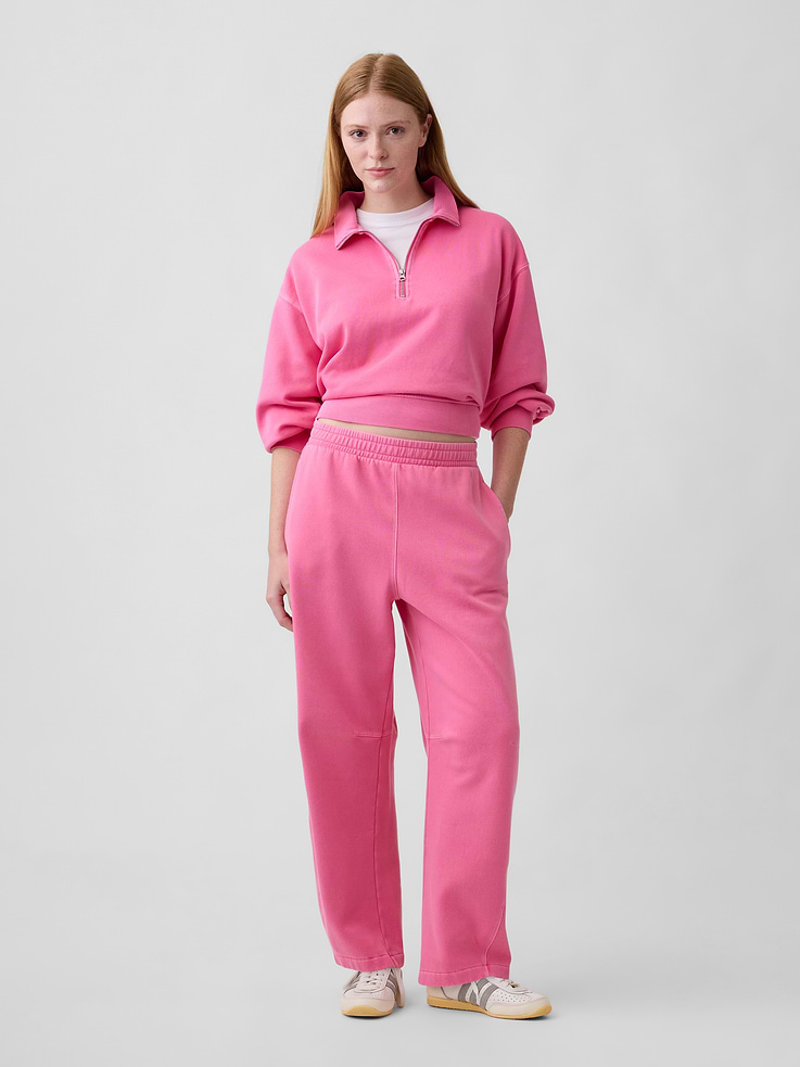 Gap Factory Women's Relaxed Fleece Half-Zip Sweatshirt (French Pink)