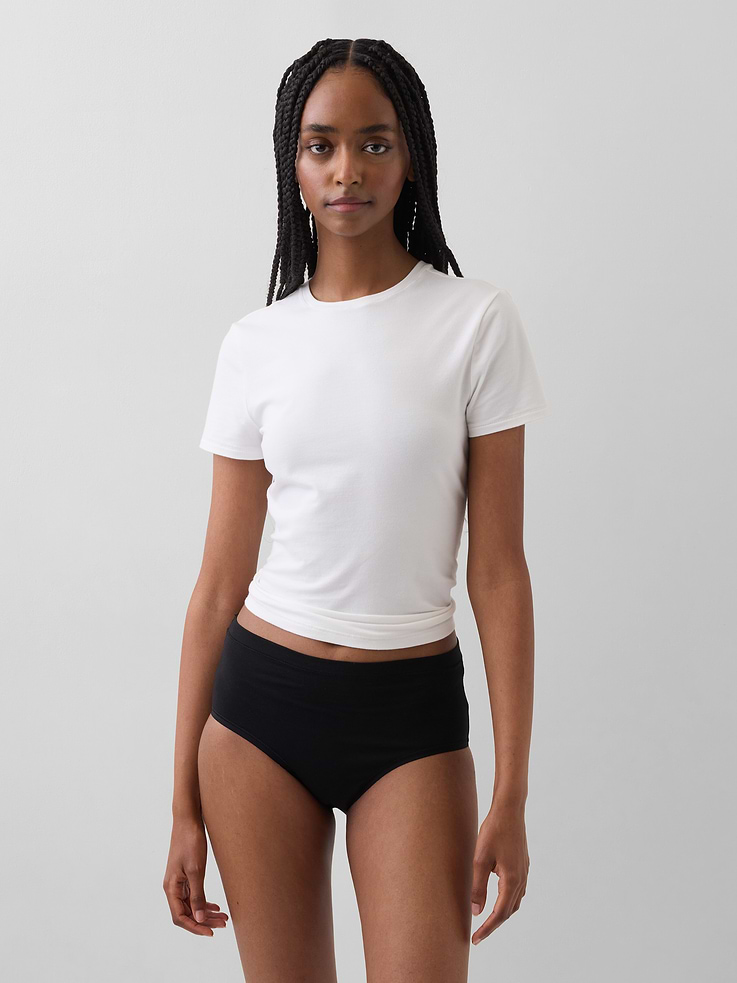 Image number 1 showing, Organic Stretch Cotton High Rise Bikini