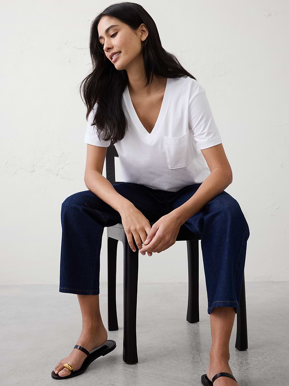 Premium Cotton V-Neck Pocket T-Shirt