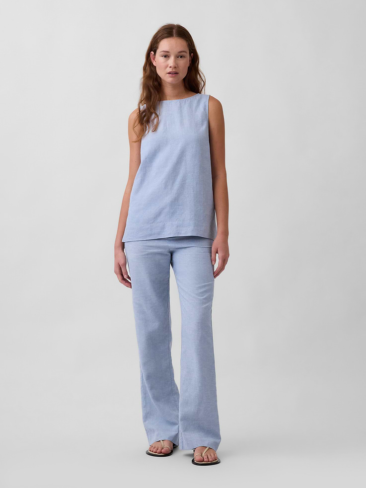 Image number 5 showing, Linen-Blend Shell Tank Top