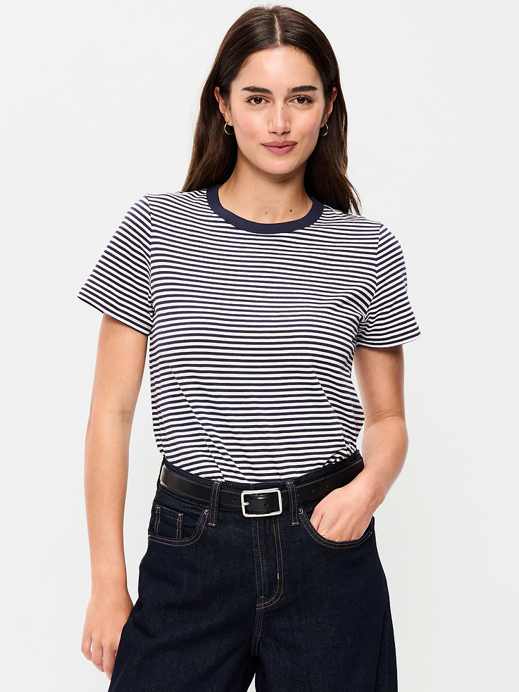 Image number 1 showing, EveryWear Crew-Neck Striped T-Shirt