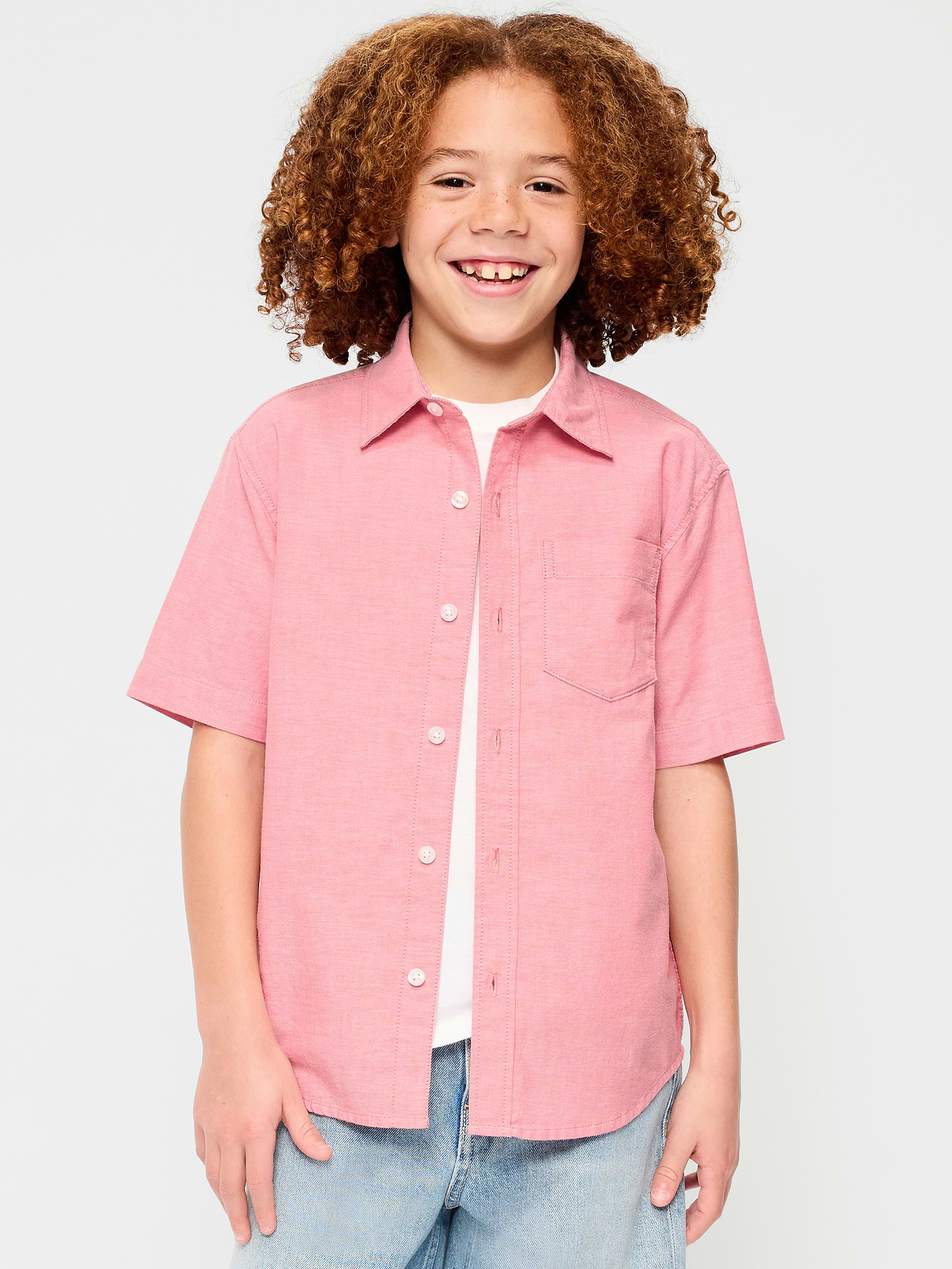 L'image numéro 1 présente Chemise oxford à poche à manches courtes pour garçon